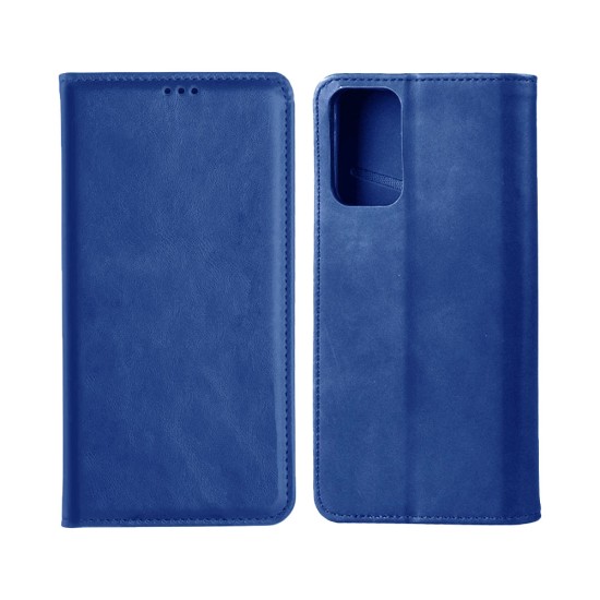 Capa de Couro com Bolso Interno para Xiaomi Redmi Note 10 Pro Azul